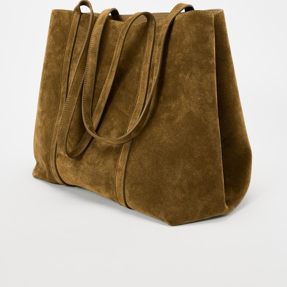 Zara Handbags - Zara extra large Brown Suede Tote Bag